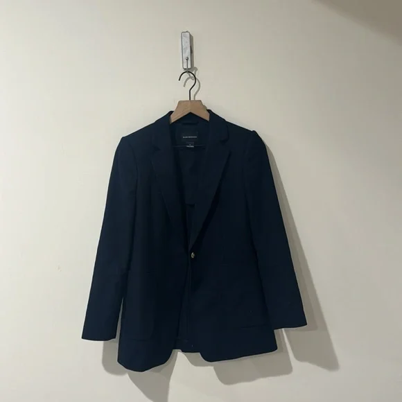• Club Monaco • Women’s Textured Linen Blazer Navy Blue 4 - Picture 4 of 5